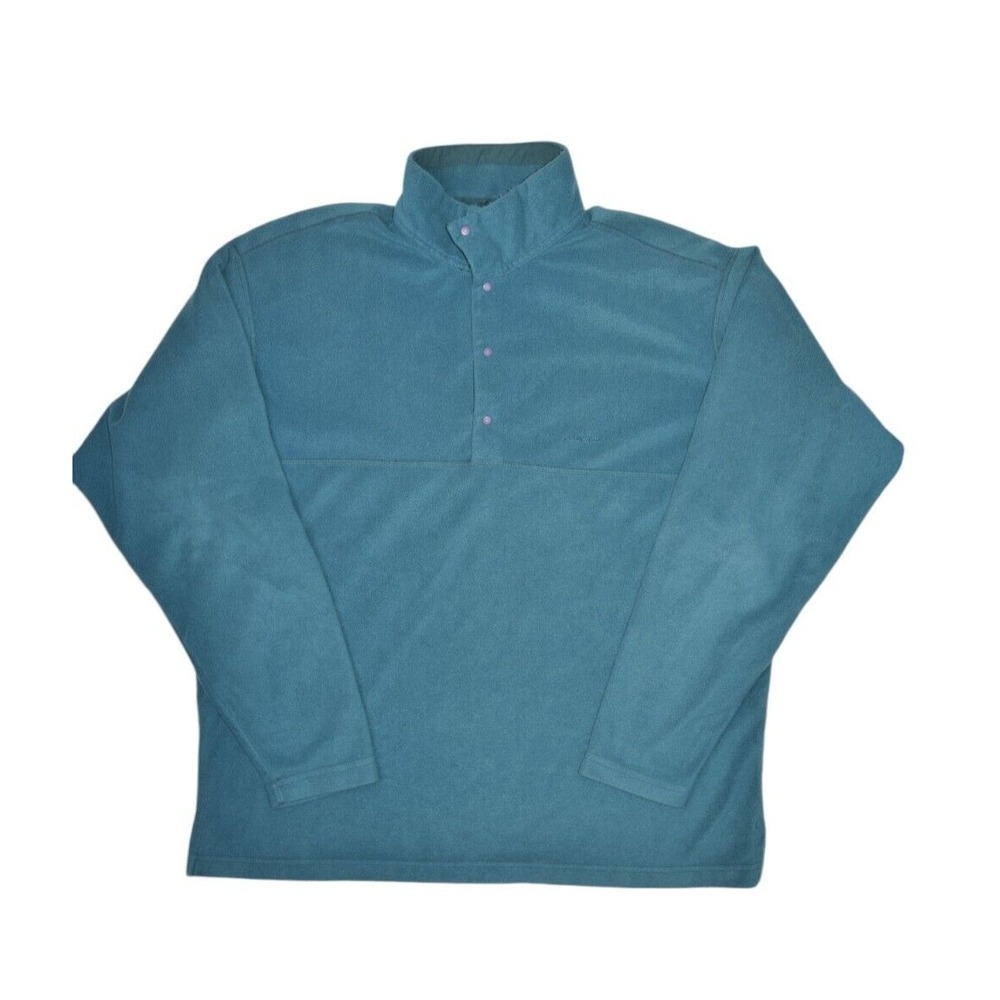Vintage Patagonia Sweatshirt Mens Medium Teal Snap T Lightweight Micro Made USA